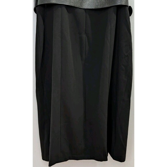 Donna Karan Black Belted V-Neck Double Slit Sheath Dress Size 16 NWT NEW - Picture 8 of 16